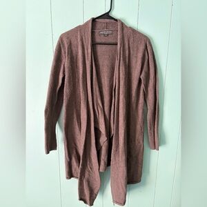 Barefoot Dreams CozyChic lite cardigan brown knit sweater island wrap S/M